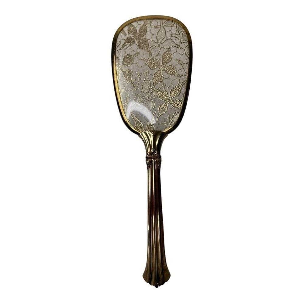 Vintage Petit Point Nylon Vanity Hair Brush With Filigree Handle